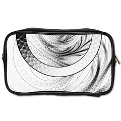 Enso, A Perfect Black And White Zen Fractal Circle Toiletries Bags by jayaprime