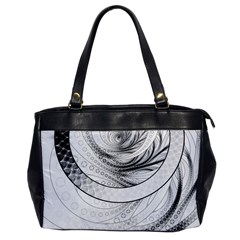 Enso, A Perfect Black And White Zen Fractal Circle Office Handbags