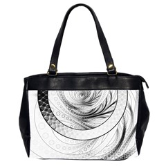 Enso, A Perfect Black And White Zen Fractal Circle Office Handbags (2 Sides)  by jayaprime