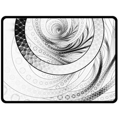 Enso, A Perfect Black And White Zen Fractal Circle Fleece Blanket (large)  by jayaprime