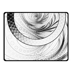 Enso, A Perfect Black And White Zen Fractal Circle Fleece Blanket (small) by jayaprime