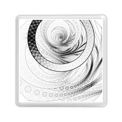 Enso, A Perfect Black And White Zen Fractal Circle Memory Card Reader (square)  by jayaprime