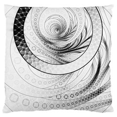 Enso, A Perfect Black And White Zen Fractal Circle Standard Flano Cushion Case (one Side) by jayaprime