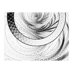 Enso, A Perfect Black And White Zen Fractal Circle Double Sided Flano Blanket (mini)  by jayaprime