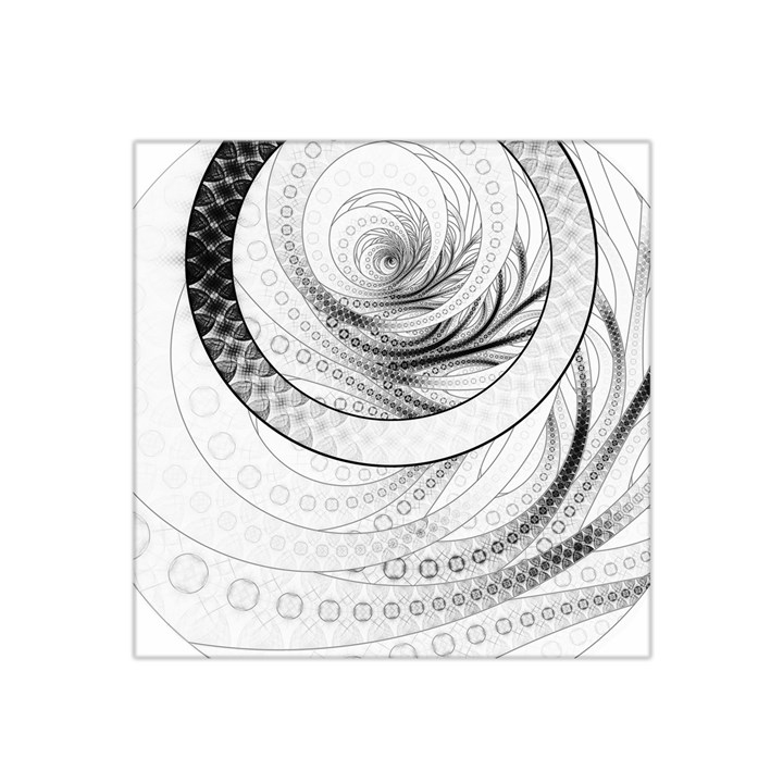 Enso, a Perfect Black and White Zen Fractal Circle Satin Bandana Scarf