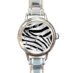 White Tiger Skin Round Italian Charm Watch by BangZart