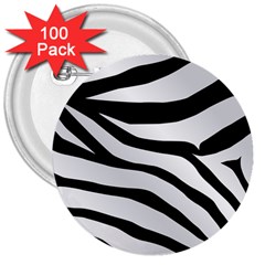 White Tiger Skin 3  Buttons (100 Pack)  by BangZart