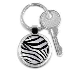 White Tiger Skin Key Chains (round)  by BangZart