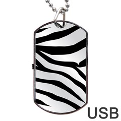 White Tiger Skin Dog Tag Usb Flash (two Sides) by BangZart