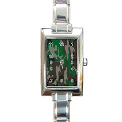 Army Green Camouflage Rectangle Italian Charm Watch by BangZart