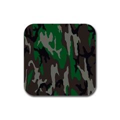 Army Green Camouflage Rubber Square Coaster (4 Pack)  by BangZart