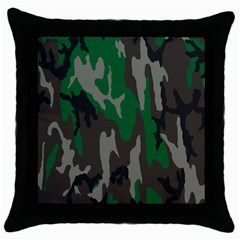 Army Green Camouflage Throw Pillow Case (black) by BangZart