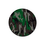 Army Green Camouflage Rubber Coaster (Round)  Front