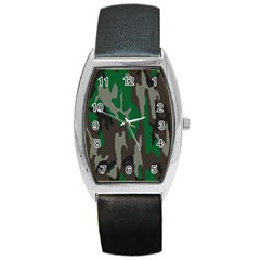 Army Green Camouflage Barrel Style Metal Watch by BangZart