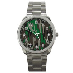 Army Green Camouflage Sport Metal Watch