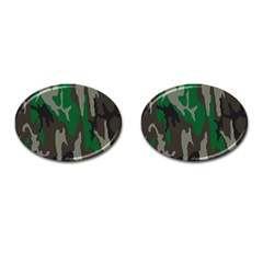 Army Green Camouflage Cufflinks (oval) by BangZart