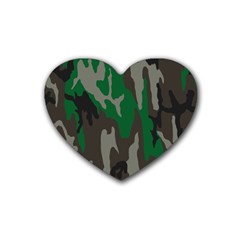 Army Green Camouflage Heart Coaster (4 Pack)  by BangZart