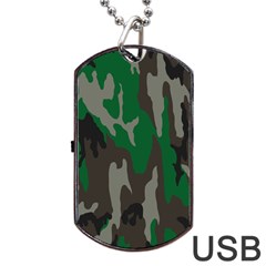 Army Green Camouflage Dog Tag Usb Flash (two Sides) by BangZart