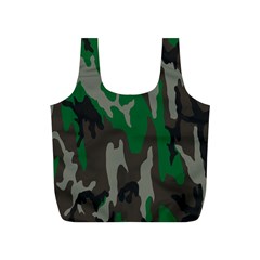 Army Green Camouflage Full Print Recycle Bags (s)  by BangZart