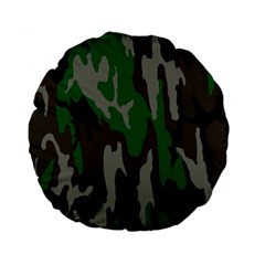 Army Green Camouflage Standard 15  Premium Flano Round Cushions by BangZart