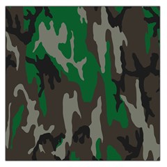 Army Green Camouflage Large Satin Scarf (square) by BangZart