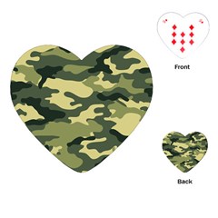 Camouflage Camo Pattern Playing Cards (heart)  by BangZart