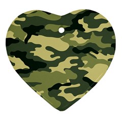 Camouflage Camo Pattern Heart Ornament (two Sides) by BangZart