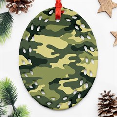 Camouflage Camo Pattern Oval Filigree Ornament (two Sides) by BangZart