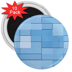 Blue Squares Iphone 5 Wallpaper 3  Magnets (10 Pack)  by BangZart