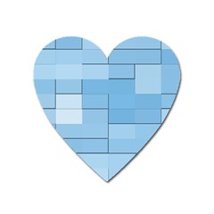 Blue Squares Iphone 5 Wallpaper Heart Magnet by BangZart