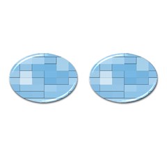 Blue Squares Iphone 5 Wallpaper Cufflinks (oval) by BangZart