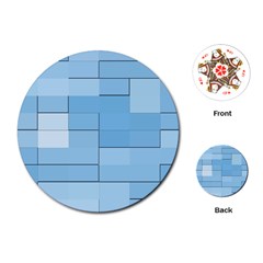 Blue Squares Iphone 5 Wallpaper Playing Cards (round)  by BangZart