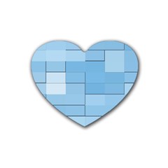 Blue Squares Iphone 5 Wallpaper Rubber Coaster (heart)  by BangZart