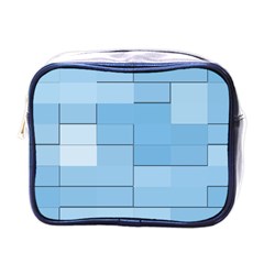 Blue Squares Iphone 5 Wallpaper Mini Toiletries Bags by BangZart