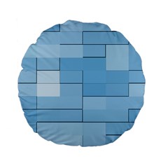 Blue Squares Iphone 5 Wallpaper Standard 15  Premium Flano Round Cushions by BangZart