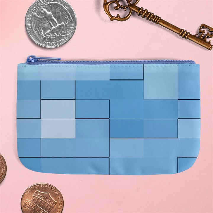 Blue Squares Iphone 5 Wallpaper Large Coin Purse