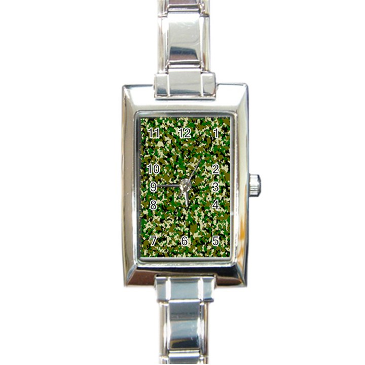 Camo Pattern Rectangle Italian Charm Watch