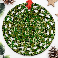 Camo Pattern Round Filigree Ornament (two Sides) by BangZart