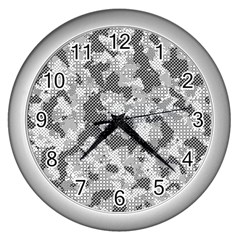 Camouflage Patterns Wall Clocks (silver) 