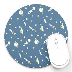 Space Rockets Pattern Round Mousepads by BangZart