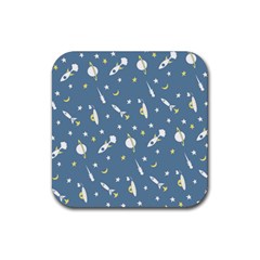 Space Rockets Pattern Rubber Coaster (square)  by BangZart