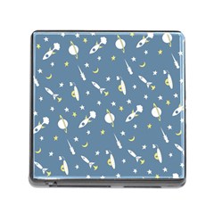 Space Rockets Pattern Memory Card Reader (square) by BangZart