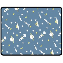 Space Rockets Pattern Fleece Blanket (medium)  by BangZart