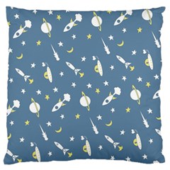 Space Rockets Pattern Large Flano Cushion Case (two Sides) by BangZart