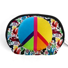 Peace Sign Animals Pattern Accessory Pouches (medium)  by BangZart