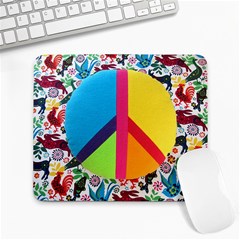 Peace Sign Animals Pattern Large Mousepads by BangZart