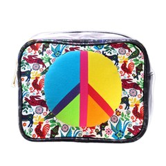 Peace Sign Animals Pattern Mini Toiletries Bags by BangZart