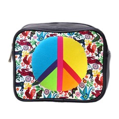 Peace Sign Animals Pattern Mini Toiletries Bag 2-side by BangZart