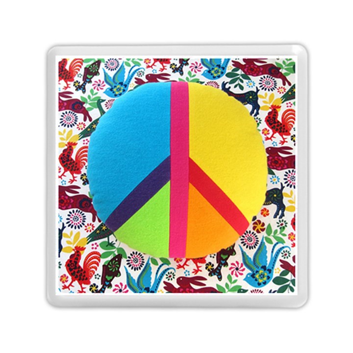 Peace Sign Animals Pattern Memory Card Reader (Square) 