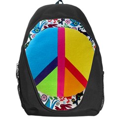 Peace Sign Animals Pattern Backpack Bag by BangZart